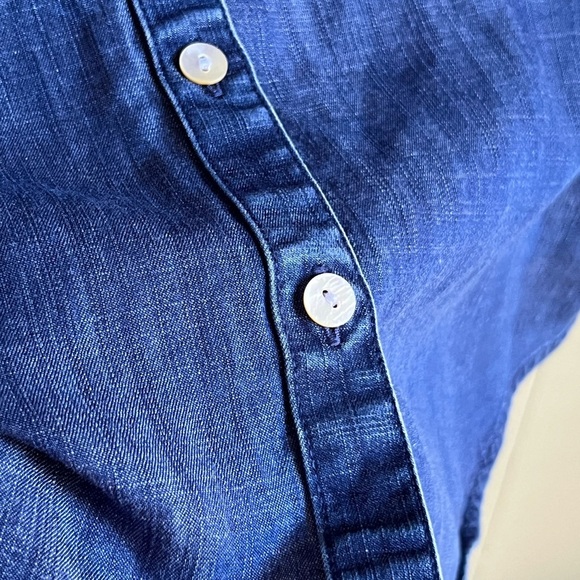 Soft Surroundings Oversized Denim Tencel Button Down Dolman Sleeve Top S… - Picture 6 of 9